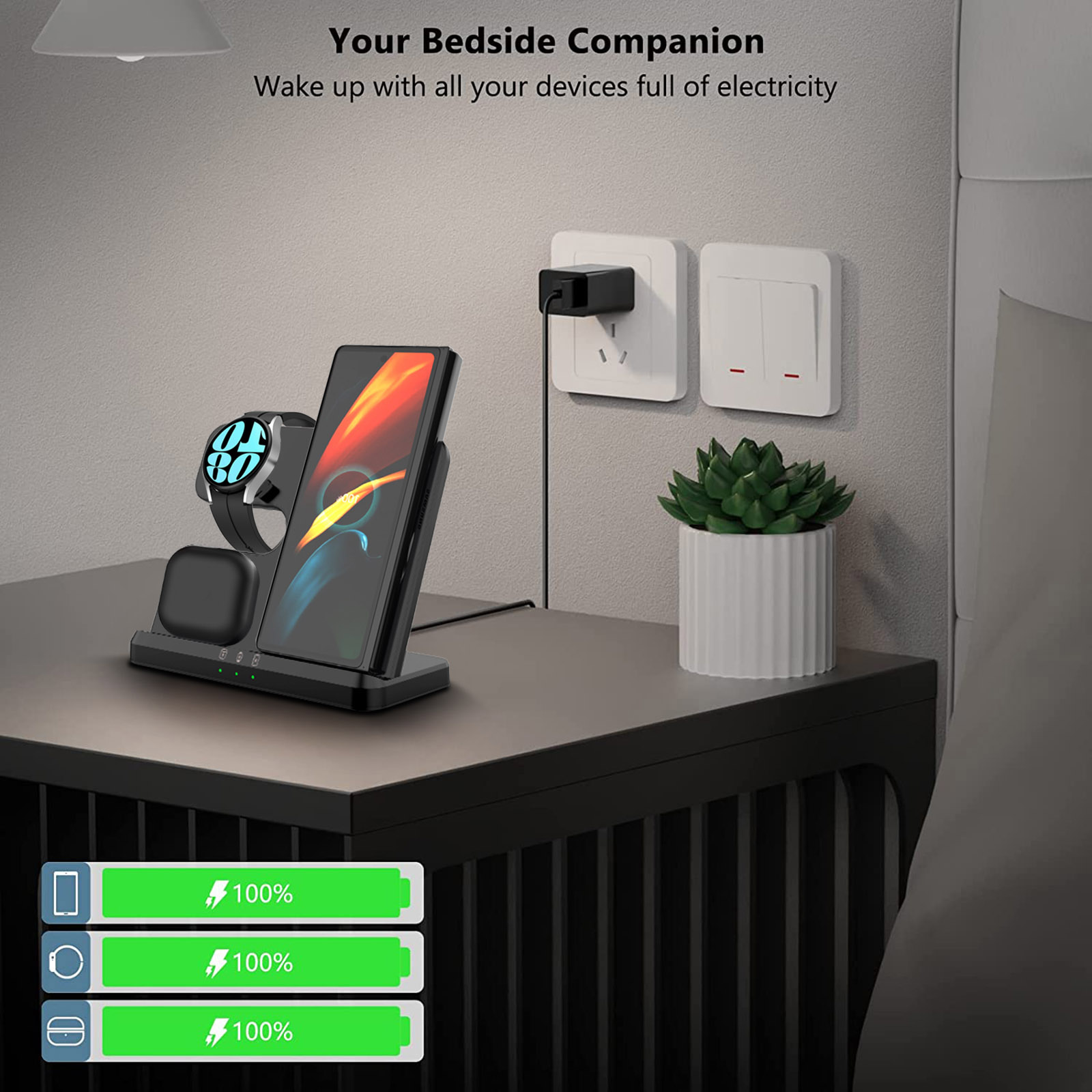Wireless Charger 3 In 1 Stand  - đánh giá và giá Watch Charger Cable