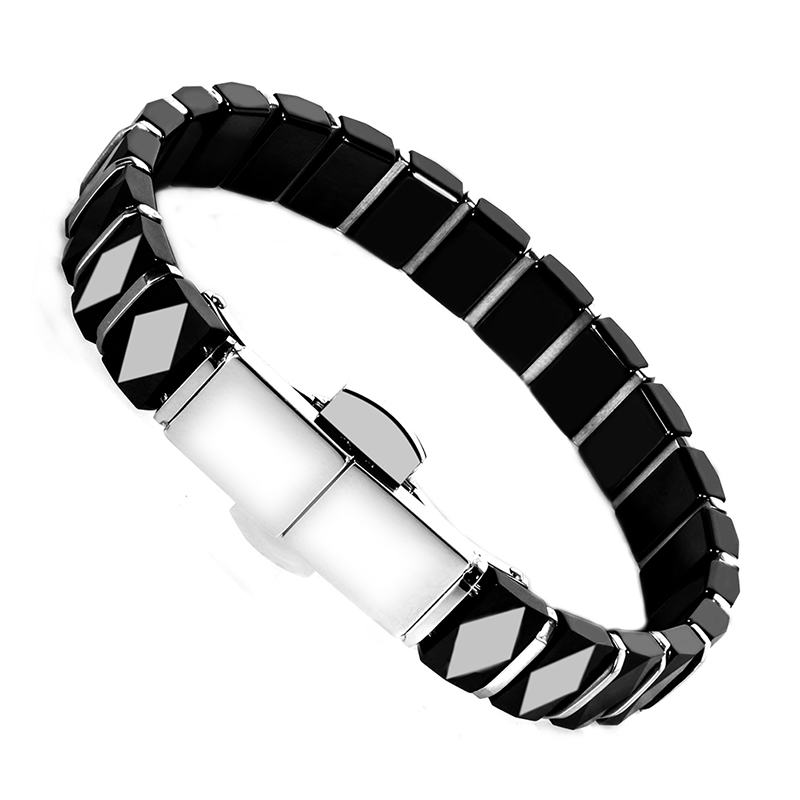 Trắng Đen Nam Sức Khỏe Vòng Ta - đánh giá và giá Ceramic Link Bracelet
