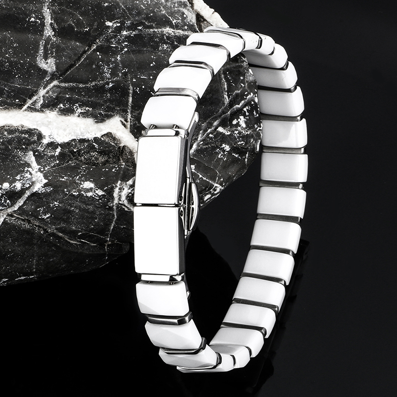 Trắng Đen Nam Sức Khỏe Vòng Ta - đánh giá và giá Ceramic Link Bracelet