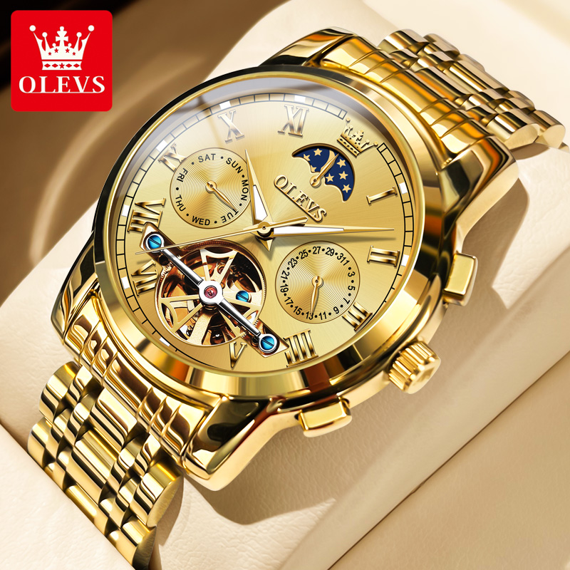 OLEVS 6617 Men's Classic Mecha - đánh giá và giá Leather Classic Strap