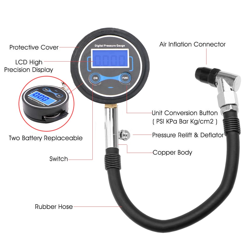 0-200Psi Tire Pressure Gauge M - đánh giá và giá Smartwatch Universal
