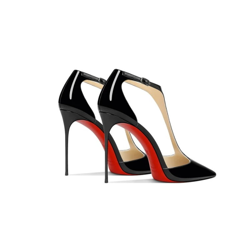 Black Patent Pointed Stiletto  - đánh giá và giá Leather Classic Strap