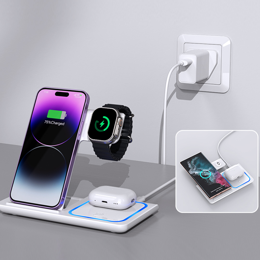 LED 3 in 1 Wireless Charger St - đánh giá và giá Watch Charger Cable