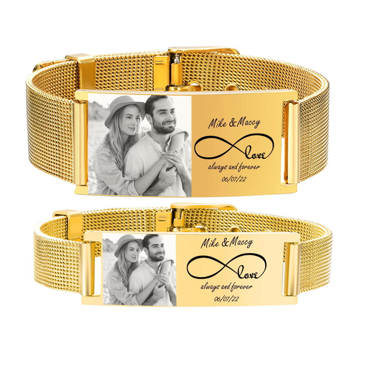 Personalized Photo Bracelet, S - đánh giá và giá Stainless Mesh Band