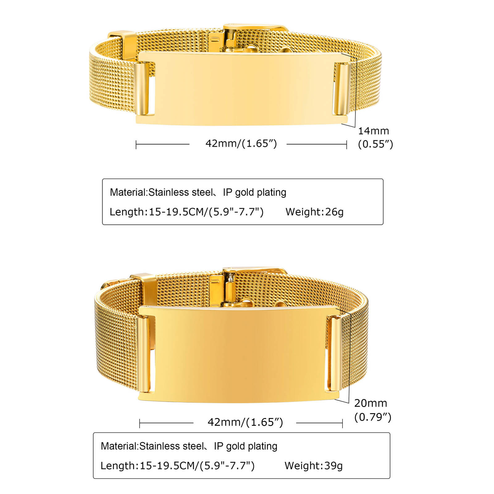 Personalized Photo Bracelet, S - đánh giá và giá Stainless Mesh Band