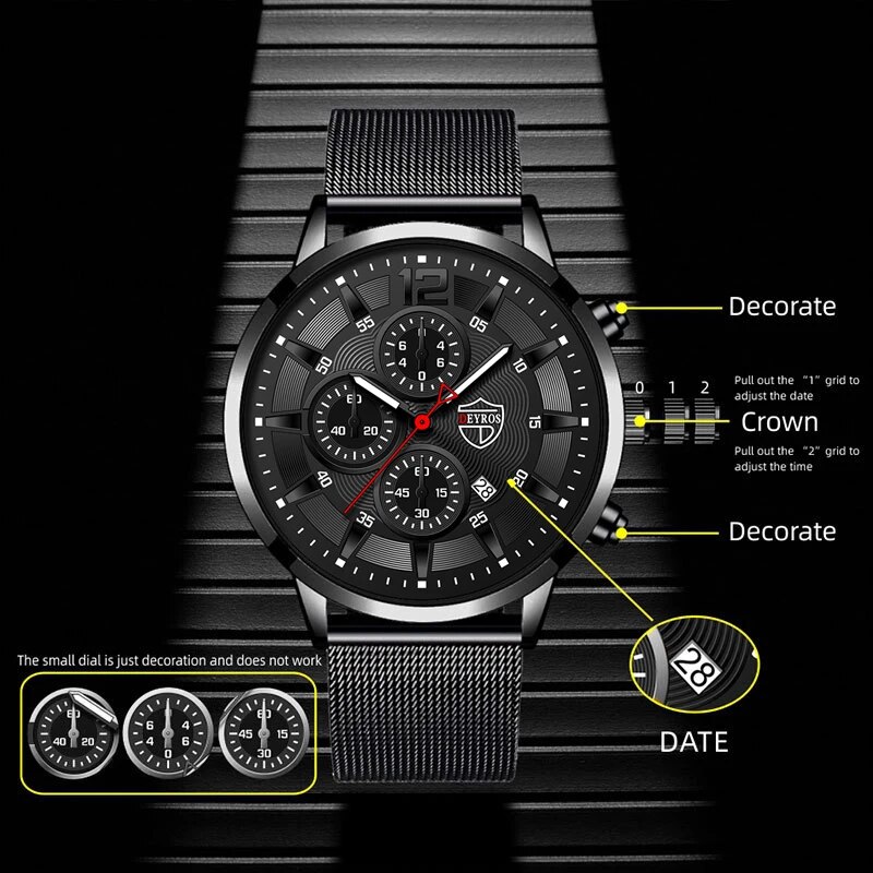 DEYROS Mens Fashion Minimalist - đánh giá và giá Stainless Mesh Band