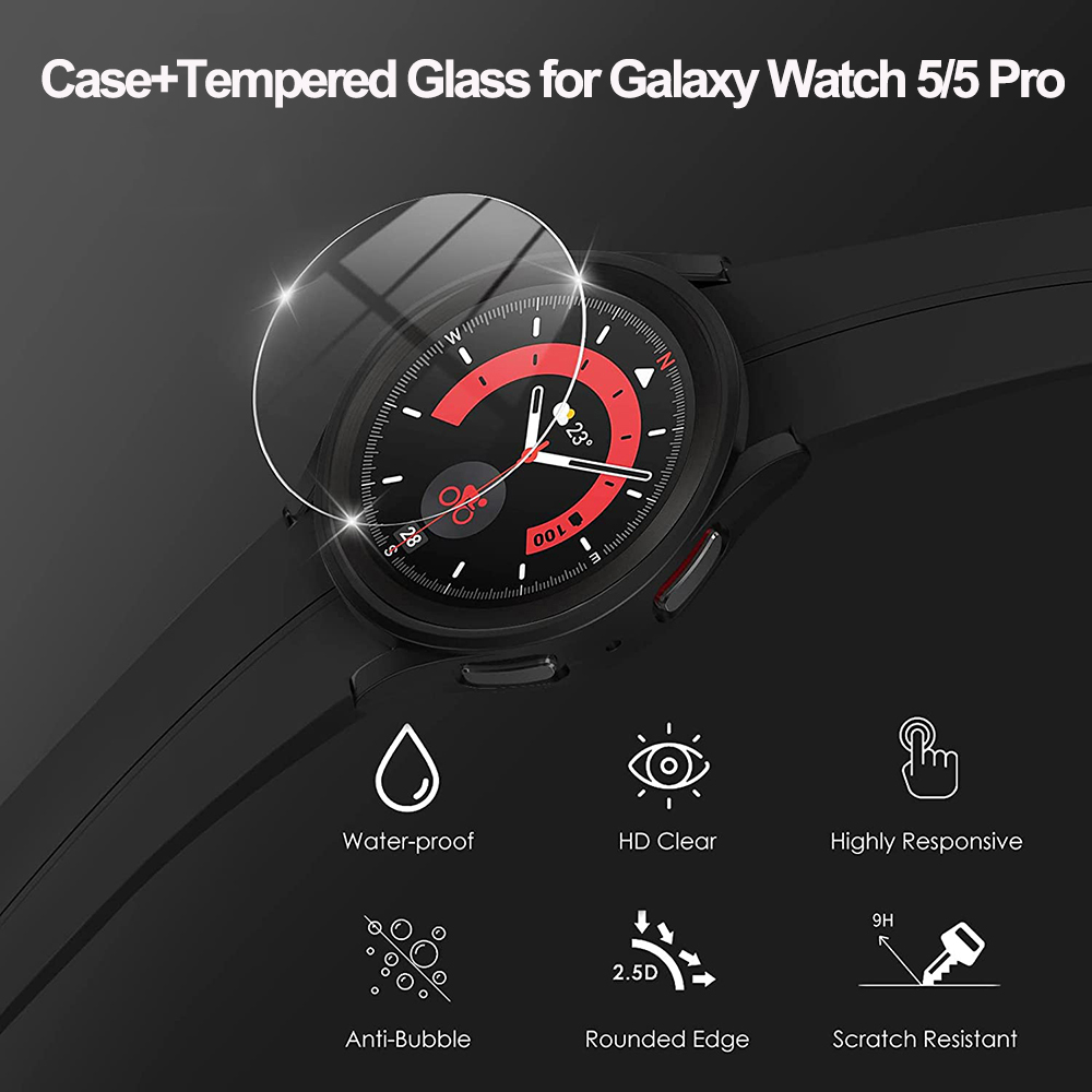 Cover+Tempered Glass for Samsu - đánh giá và giá Accessories For Galaxy Watch 5