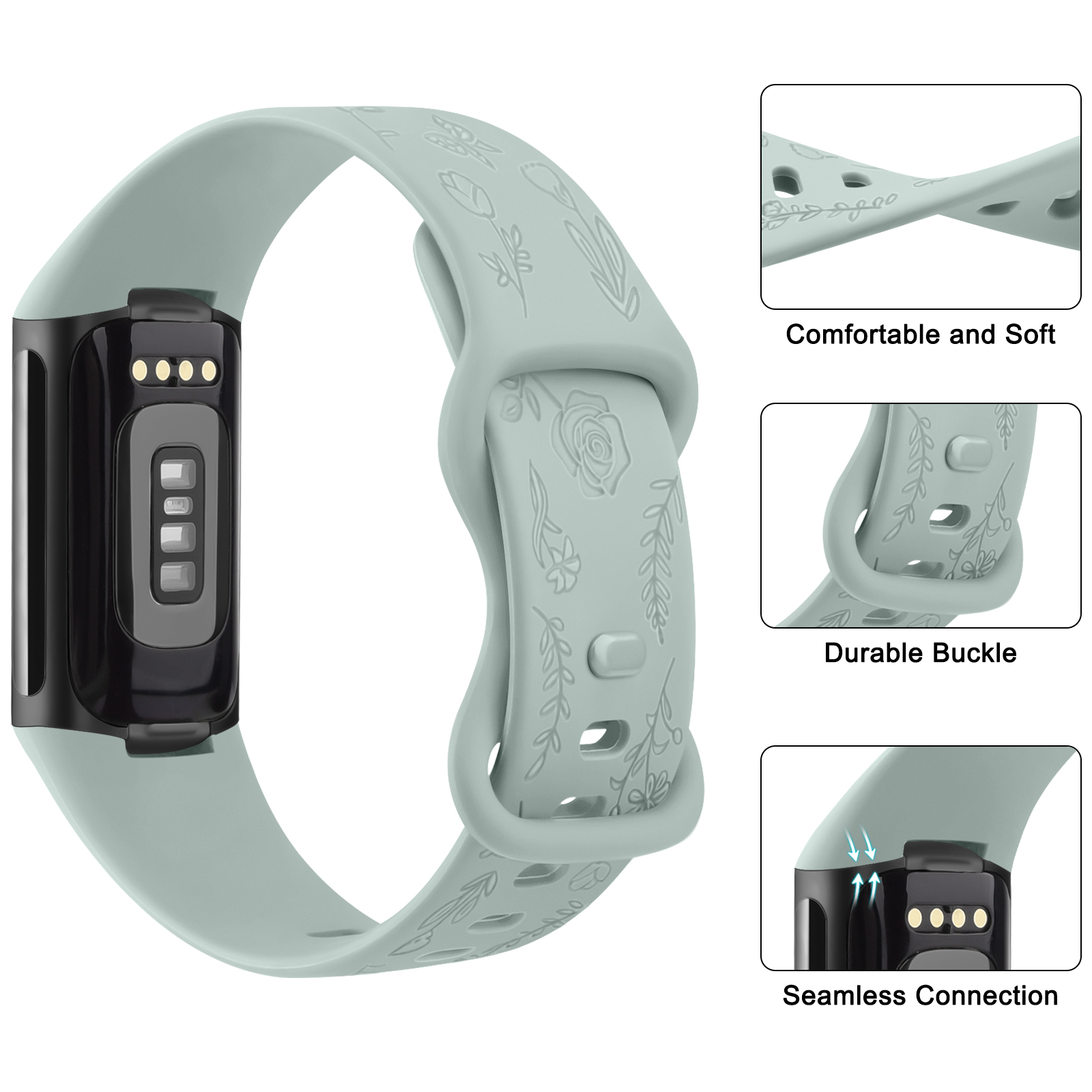 Flower Engraved Watch Strap Fo - đánh giá và giá Silicone Band Replacement