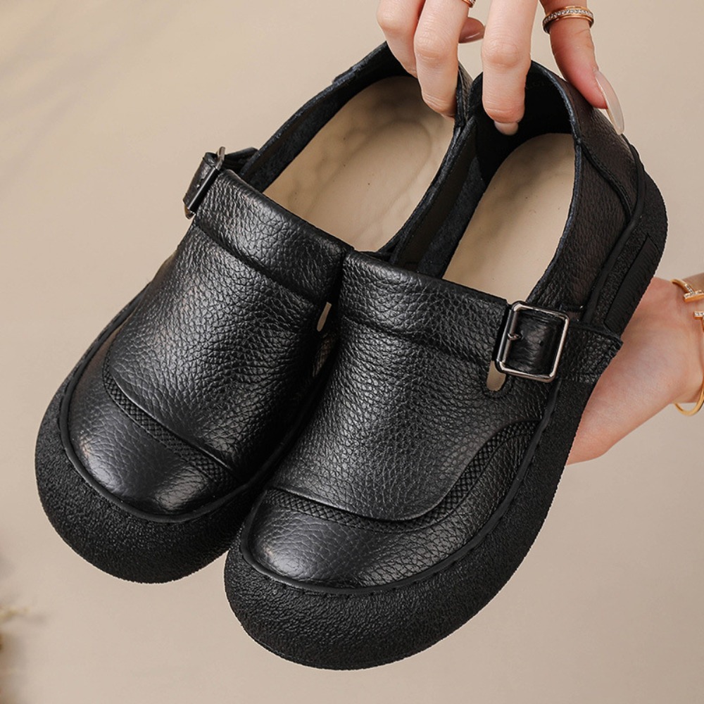 Casual Single Shoes for Women  - đánh giá và giá Leather Classic Strap