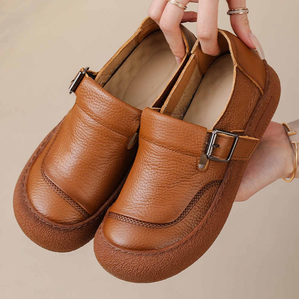 Casual Single Shoes for Women  - đánh giá và giá Leather Classic Strap