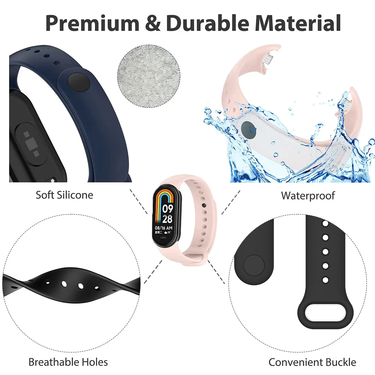 Strap for Xiaomi Mi Band 9/9 N - đánh giá và giá Silicone Band Replacement