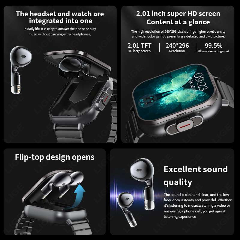 NFC Smart Watch TWS 2-in-1 Hea - đánh giá và giá Smartwatch Headset