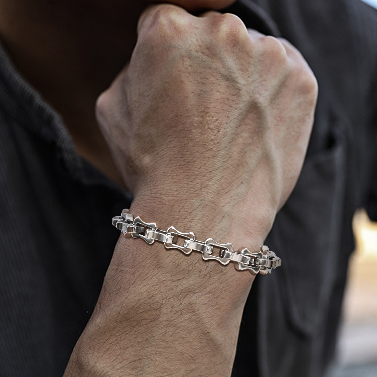 Vnox Heavy Bold Mens Chain Bra - đánh giá và giá Ceramic Link Bracelet
