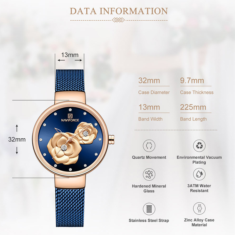 Đồng Hồ Naviforce Đồng Hồ Mới  - đánh giá và giá Stainless Mesh Band